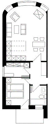 Zeichnung: Grundriss der Wohnung 3