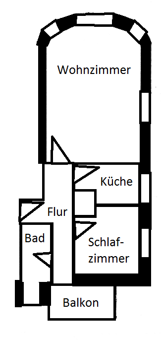 Zeichnung: Grundriss der Wohnung